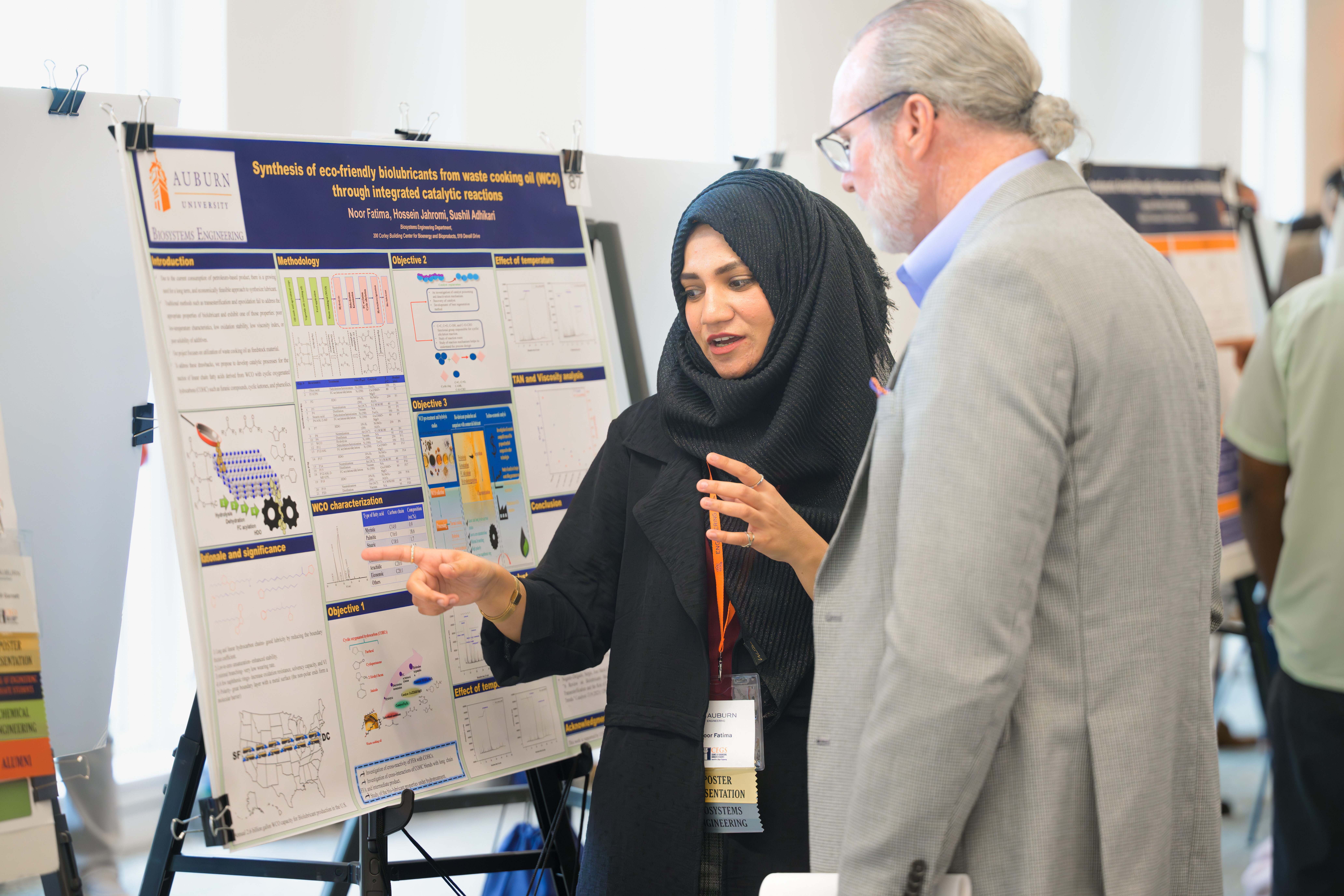 student researcher presenting at symposium