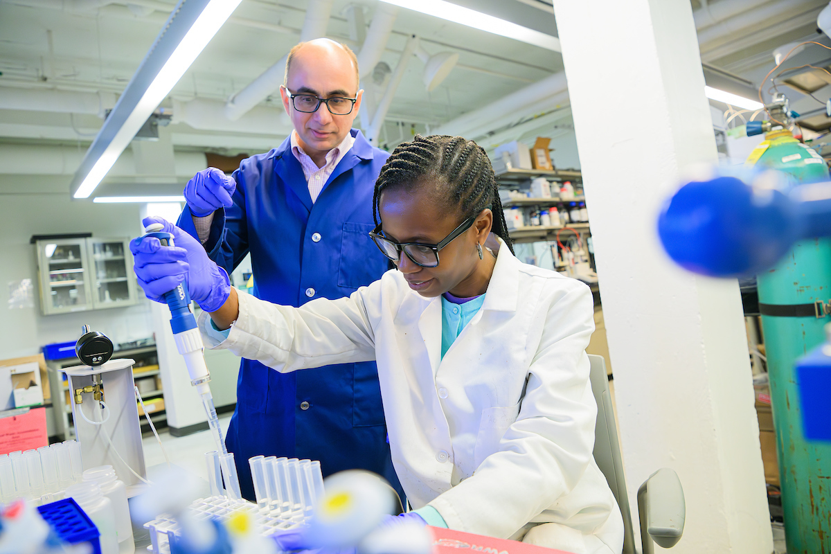 researchers working in a lab