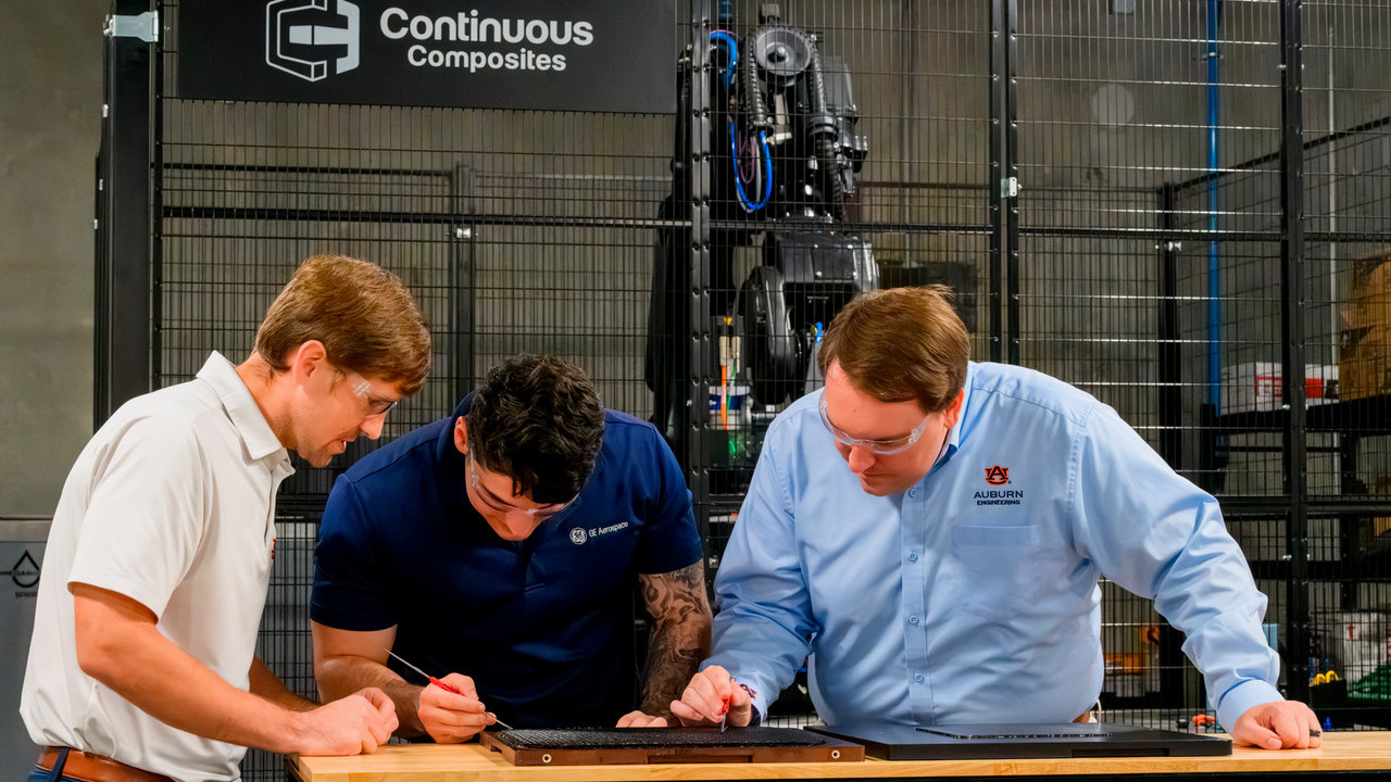 employees working with the Continuous Composites Continuous Fiber 3D