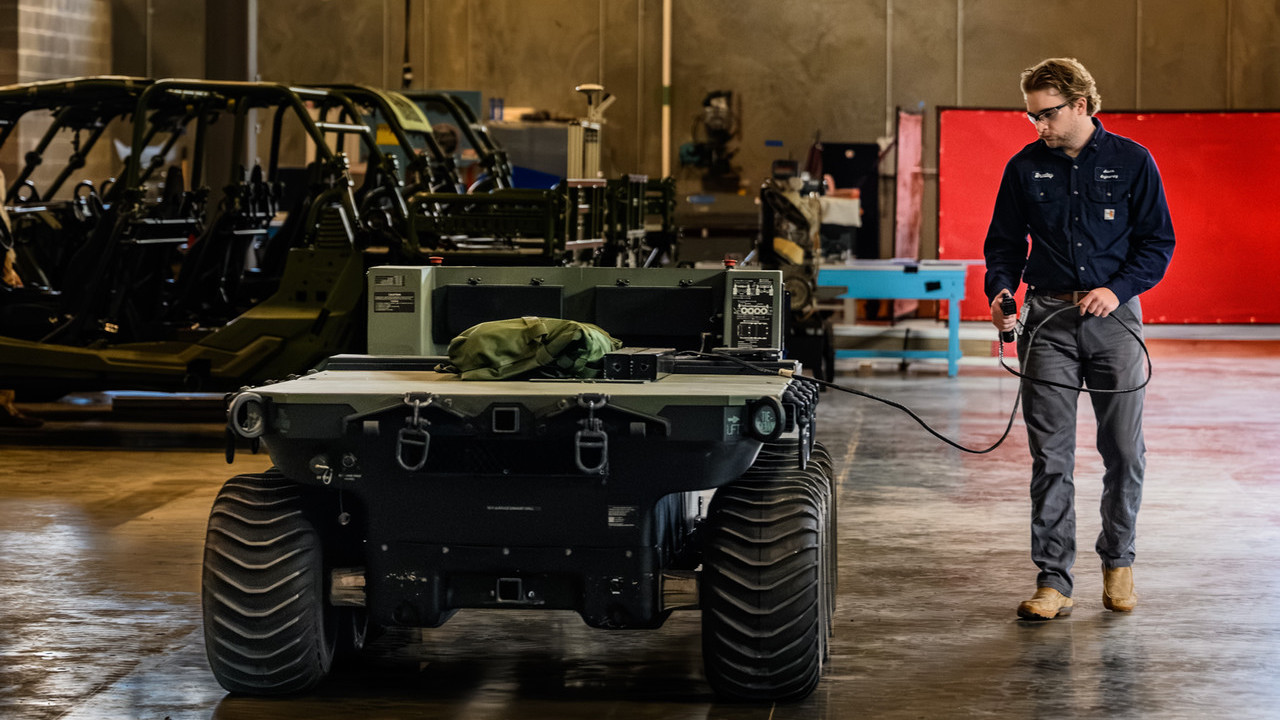 engineer working with a remote vehicle