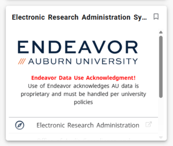Endeavor AU Access card